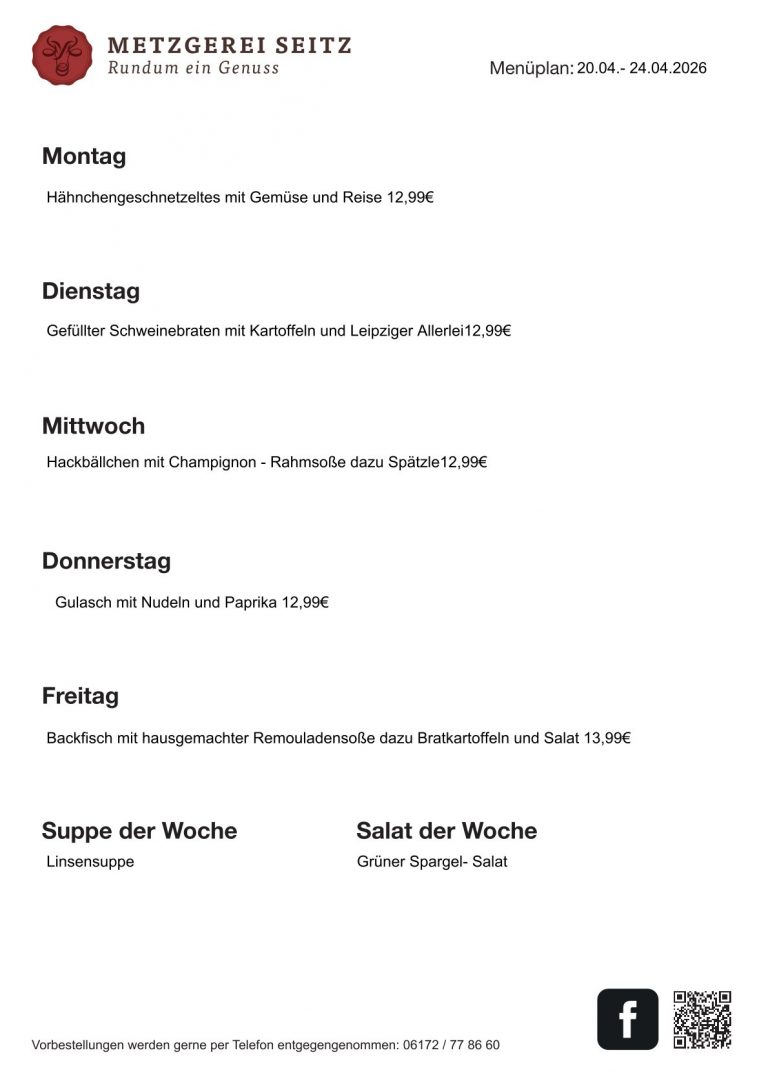 Wochenkarte 20.04.-24.04.2026