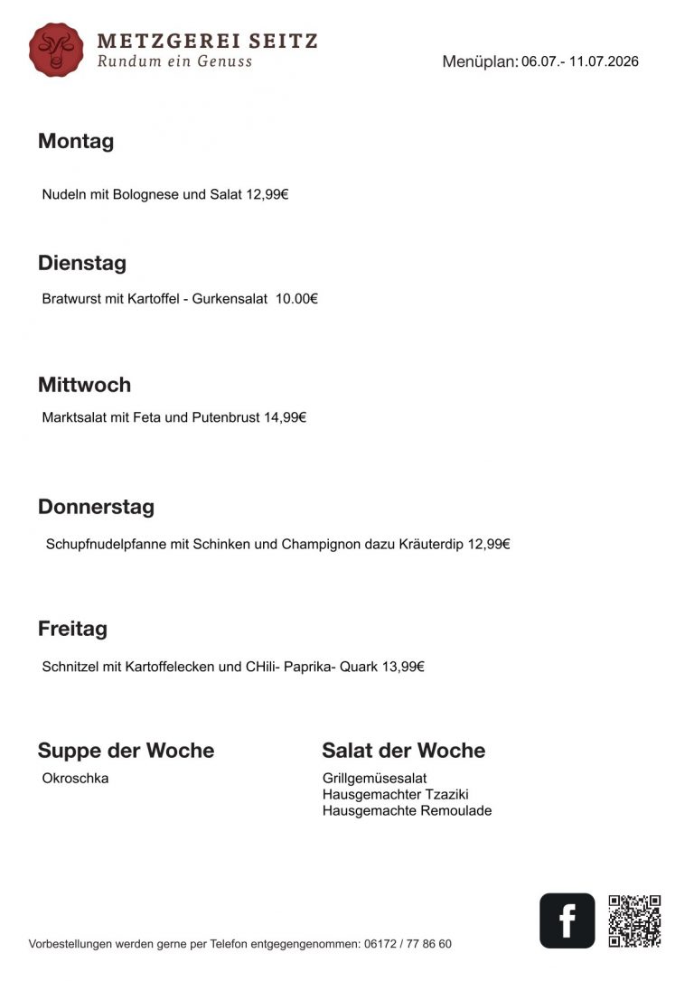 WOchenkarte 06.07.-11.07.2026